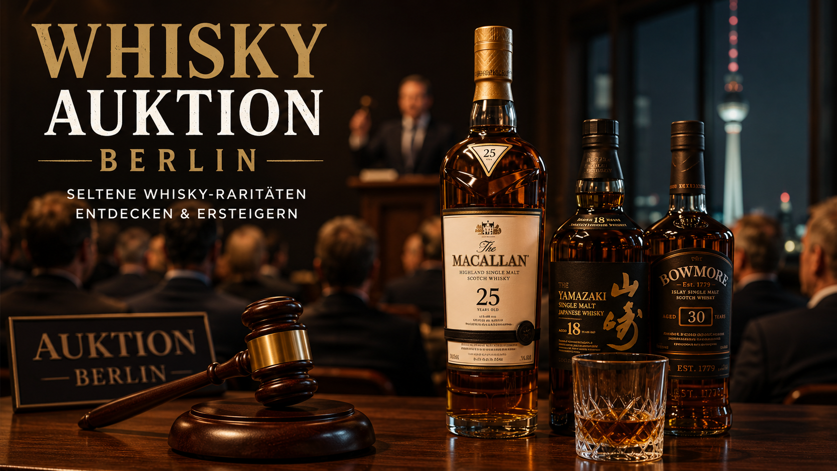 Whisky Auktion Berlin mit seltenen Whiskyflaschen