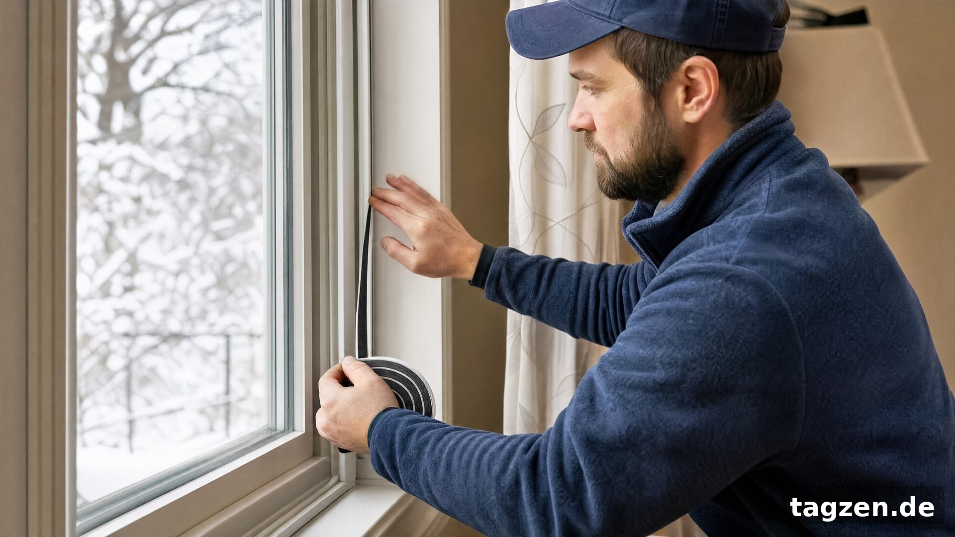 Fenster abdichten – Dichtungsband am Fensterrahmen anbringen
